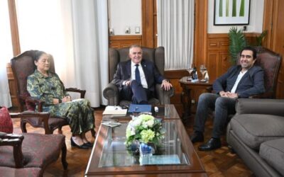 Jaldo, Sergio Mansilla y Elia Fernández evaluaron obras y agenda institucional