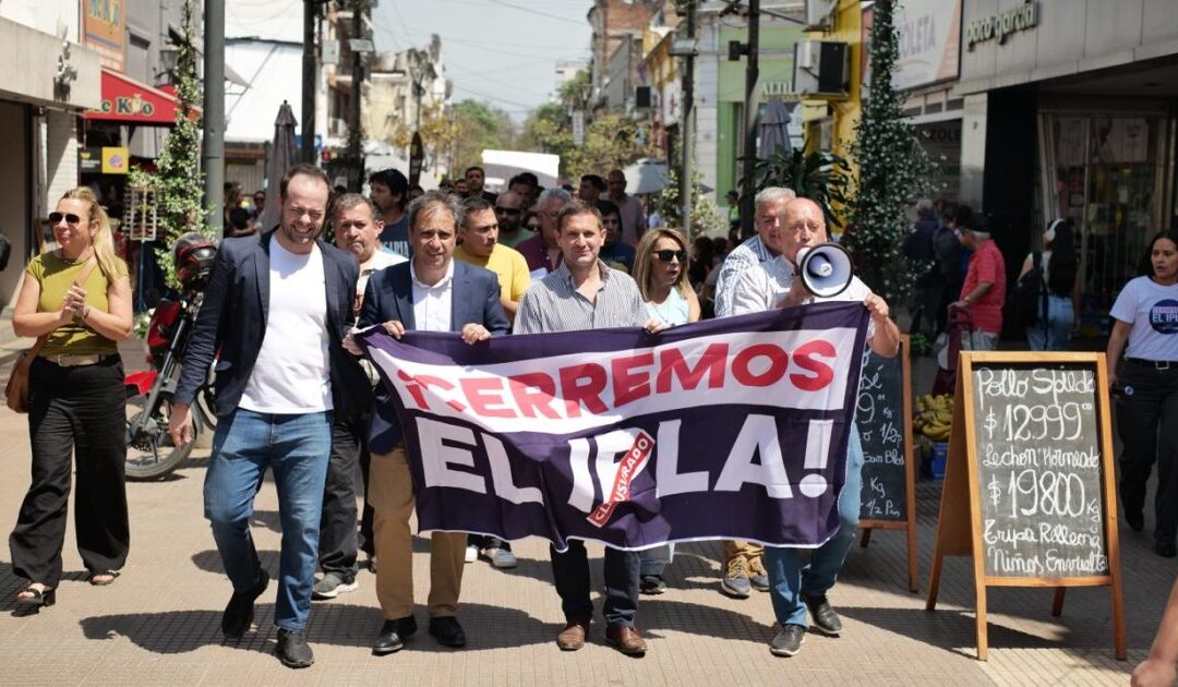 Seleme y Pelli encabezaron una marcha para exigir el cierre del IPLA: “Es momento de decir basta”