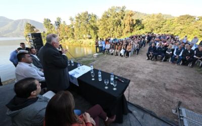 Jaldo encabezó el acto por la reparación de la Represa Lateral N° 3 de El Cadillal